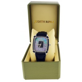 NEW Judith Ripka MONACO 31mm Stainless Steel MOP Black CZ Diamonique Watch