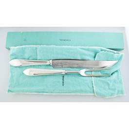 Vintage Tiffany & Co Faneuil Pattern 925 Sterling Silver 2pc Roast Carving Set
