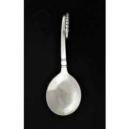 Georg Jensen Denmark Ornamental #41 925 Sterling Silver Curved Baby Spoon 3 7/8"