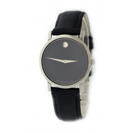 Movado Museum Black Dial 33mm Stainless Steel Leather Quartz Watch 84-E4-0884 