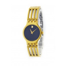 Vintage Movado Esperanza 23mm Gold Tone Black Dial Quartz Watch 84-25-811P WORKS