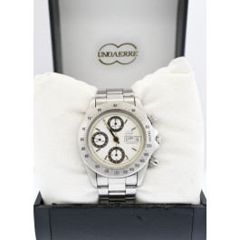 Unoaerre Chronograph ETA Valjoux 7750 39.5mm Steel Panda Dial Automatic Watch 