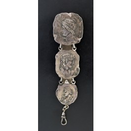 Art Nouveau George W Shiebler & Co Sterling Hammered Etruscan Homeric Belt Fob