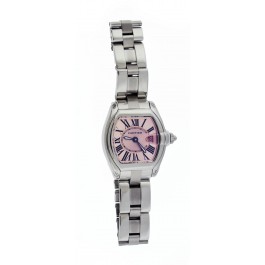 Cartier Roadster Ref # 2675 31mm x 37mm Stainless Steel Pink Dial Quartz Watch
