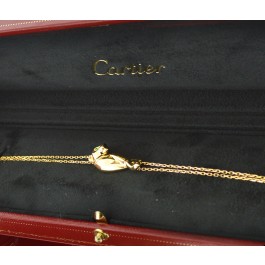 Cartier Panthere 18k Yellow Gold Onyx Tsavorite Garnet Panther Bracelet 7"