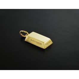 Vintage Cartier 18k Yellow Gold 1/4 oz Ingot Bar Pendant For Necklace