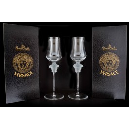 Set Of 2 Rosenthal Classic Versace Medusa Lumiere Grappa Crystal Glasses Box NIB