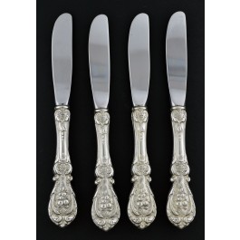 Reed & Barton Francis I Sterling Silver Modern Hollow Butter Spreader 6 3/8" 4pc