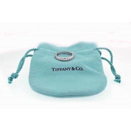 Tiffany & Co 950 Platinum .33 tcw Diamond 3mm Eternity Wedding Band Ring Size 5