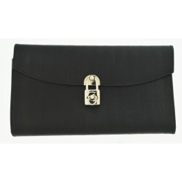 Salvatore Ferragamo Continental Women's Black Leather Bi-Fold Wallet IR-224194