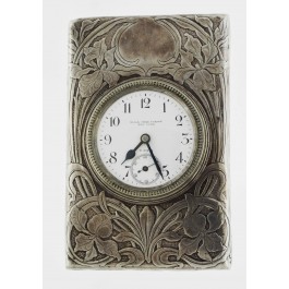 Antique Black Starr & Frost New York Sterling Silver 8 Day Travel Clock No Mono