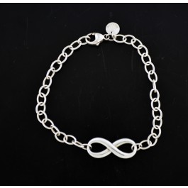 Tiffany & Co 925 Sterling Silver Infinity Chain Link Bracelet Size 6.75"