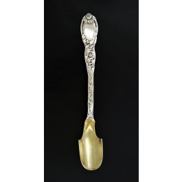 Tiffany & Co Chrysanthemum Sterling Silver Gold Wash Large Cheese Scoop 9 1/4"