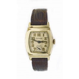 Art Deco Hamilton Raleigh Plain Cal 987-F 28mm 14k White GF 17j Tonneau Watch