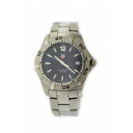 Tag Heuer Aquaracer 39mm Stainless Steel Navy Dial Date Quartz Watch WAF1113