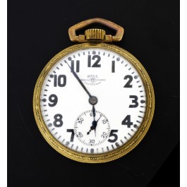 Antique 1927 Ball Watch Co Hamilton Grade 999P 16s 21j YGF Railroad Pocket Watch