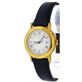 Vintage Authentic Ladies Gucci 7200L 26mm Gold Tone Designer Date Quartz Watch Coin Exchange NY