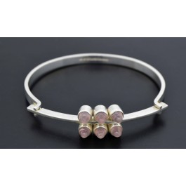 Elis Kauppi Kupittaan Kulta Finland Sterling Silver Rose Quartz Bracelet 6.75"