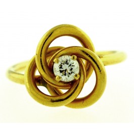 Vintage Tiffany & Co 14k Gold Knot Diamond Ring Size 3 3/4