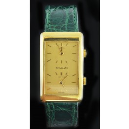 Vintage Tiffany & Co Chopard GMT Dual Time Zone 22mm 18k Gold Mechanical Watch