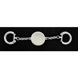 Vintage Cartier 925 Sterling Silver Round Tag Double Key Chain Ring No Monogram