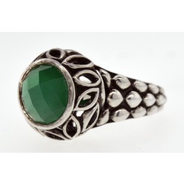 JAI By John Hardy Pirod 925 Sterling Silver Faceted Green Agate Ring Size 8