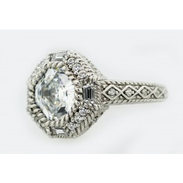 Diamonique asscher online cut ring
