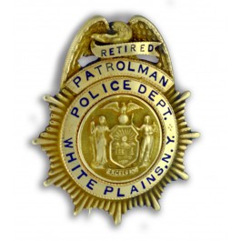Vintage 14k Gold Retired Patrolman Badge Police Department Of White Plains NY