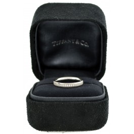 Tiffany & Co 18k White Gold .25 tcw Diamond Eternity Wedding Band Ring Size 5
