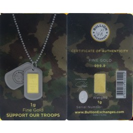 1 Gram Gold Bullion Exchanges Army Camouflage IGR .9999 Bar (In Assay)