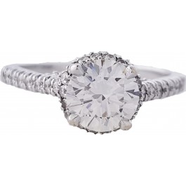 18k Gold 1.80 ctw. GIA ROUND F VS1 Triple X Hpht Halo Engagement Ring xxx VIDEO