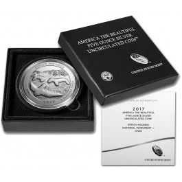 2017 P Effigy Mounds America The Beautiful ATB 5 oz .999 Fine Silver Coin