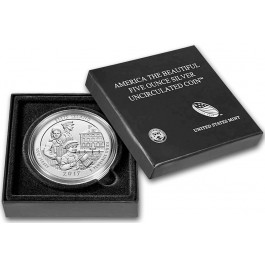 2017 P Ellis Island America The Beautiful ATB 5 oz .999 Fine Silver Coin