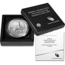 2014 P Everglades America The Beautiful ATB 5 oz .999 Fine Silver Coin