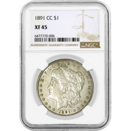 1891 CC Carson City $1 Morgan Silver Dollar NGC XF45 Circulated Key Date Coin