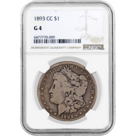 1893 CC Carson City $1 Morgan Silver Dollar NGC G4 Circulated Key Date Coin