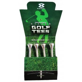 Set of 4 Elemetal Collectible Silver Golf Tees .999 Fine Silver Half-Ounce Each