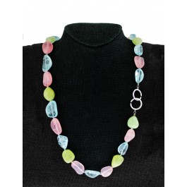 Signed Tiffany & Co Paloma Picasso 18k White Gold Multi Gemstone Strand Necklace