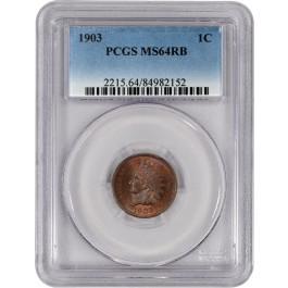 1903 1C Indian Head Cent PCGS MS64 RB Red Brown Brilliant Uncirculated Coin