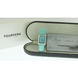 Tourneau 1064 20mm x 31mm Stainless Steel Diamond Teal MOP Dial Quartz Watch