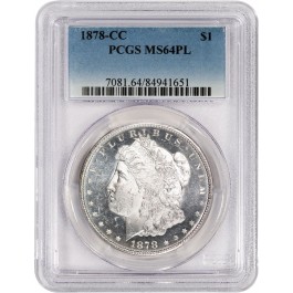 1878 CC Carson City $1 Morgan Silver Dollar PCGS MS64 PL Proof Like Coin