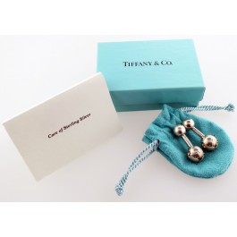 Tiffany & Co  Silver Globe Cuff links Box and Pouch