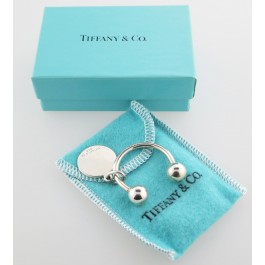 Tiffany & Co Silver Round Tag  Key Chain  