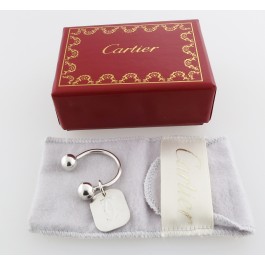 Cartier Horse Shoe .925 Sterling Silver Key Chain Box and Pouch