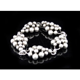 Vintage E. Dragsted Denmark Sterling Silver Grape Bunches Bracelet Size 6.75"
