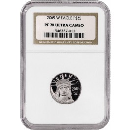 2005 W $25 American Platinum Eagle 20th Anniversary NGC PF70 Ultra Cameo