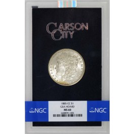 1885 CC Carson City $1 Morgan Silver Dollar NGC MS60 GSA Hoard Toned