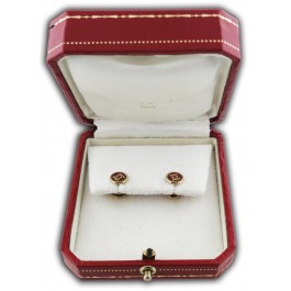 Cartier 18k Gold Plated Red Enamel Tuxedo Studs With Box