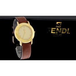 Vintage Fendi 410G 36mm Gold Tone Quartz Watch With Box