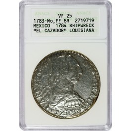 1783 MO FF Mexico 8 Reales Silver El Cazador Shipwreck ANACS VF25 Old Soapbox
